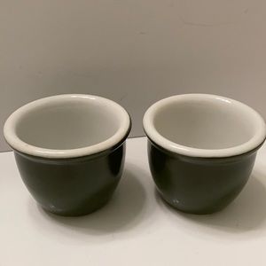 Hall VTG condiment ramekins forest green